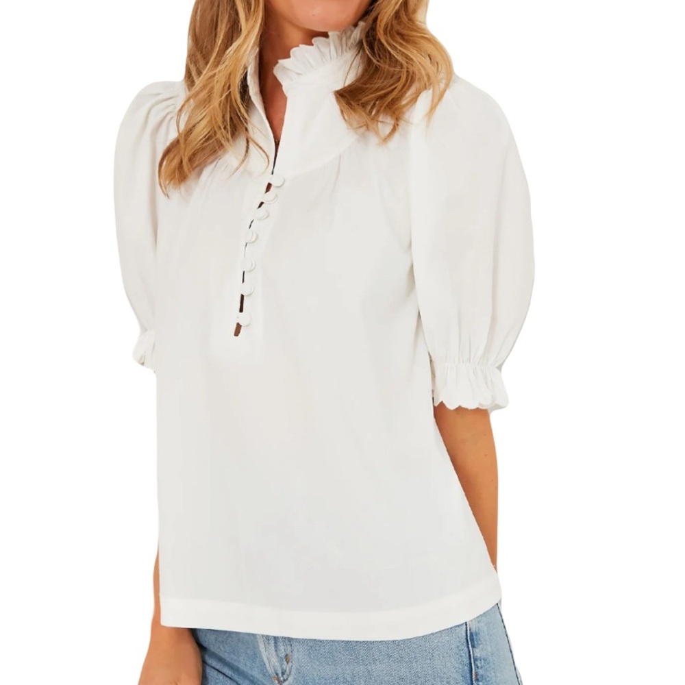Tuckernuck White Ruffle Blouse